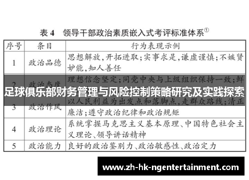 足球俱乐部财务管理与风险控制策略研究及实践探索